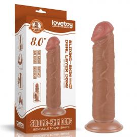 Фалоімітатор 8 SLIDING SKIN DUAL LAYER DONG BROWN - 1