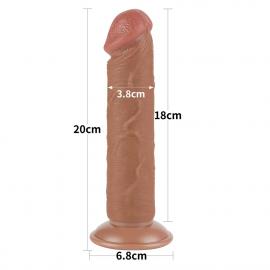 Фалоімітатор 8 SLIDING SKIN DUAL LAYER DONG BROWN - 5