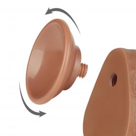 Фалоімітатор з мошонкою 8.5 Sliding Skin Dual Layer Dong Brown - 3