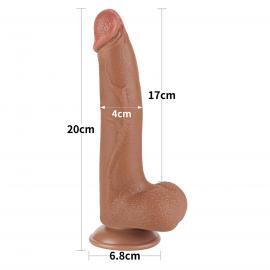 Фалоімітатор з мошонкою 8.5 Sliding Skin Dual Layer Dong Brown - 4