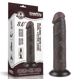 Фалоімітатор Sliding-Skin Dual Layer Dong 8 без мошонки, коричневий - 1
