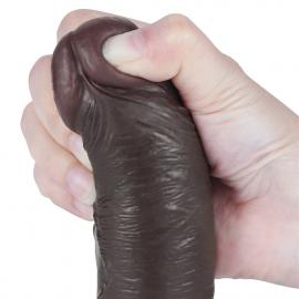 Фалоімітатор Sliding-Skin Dual Layer Dong 8 без мошонки, коричневий - 2