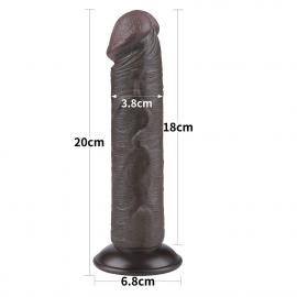 Фалоімітатор Sliding-Skin Dual Layer Dong 8 без мошонки, коричневий - 3