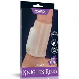Насадка на пеніс Vibrating Ridge Knights Ring (White) - 1