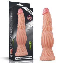 Фалоімітатор значного розміру 9.5 Dual layered Platinum Silicone Cock – Flesh - 1