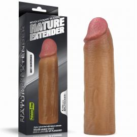 Насадка на пенис Revolutionary Silicone Nature Extender 1.5, коричневая - 1