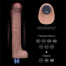 Вібратор 10.5 REAL SOFTEE VIBRATING DILDO - 5