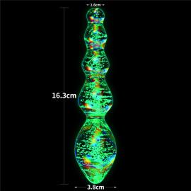 Скляний фалоімітатор DILDO GLOW-IN-THE-DARK TWILIGHT GLEAM GLASS - 2