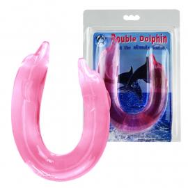 Двосторонній фалоімітатор - Double Dolphin Pink - 1