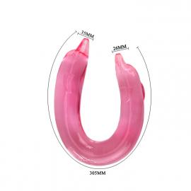 Двосторонній фалоімітатор - Double Dolphin Pink - 3
