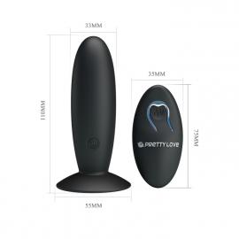 Анальна пробка - Pretty Love Remote Control Vibrating Plug Black - 3