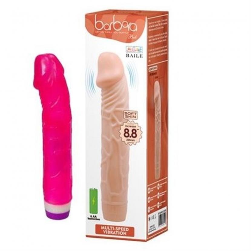 Вибратор Barbara Classic Jelly Vibe Red 23 cm