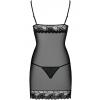 Комплект Obsessive Wonderia chemise (Чорний, L/XL)