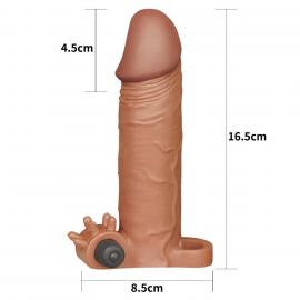 Насадка на член с вибрацией Pleasure X-Tender Vibrating Penis Sleeve Brown - 5