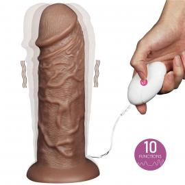Вібратор на присосці з пультом керування 10.5 Realistic Chubby Vibrating Dildo - 5