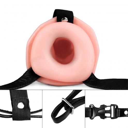Порожнистий страпон Vibrating Unisex Strap On для пари з пультом керування