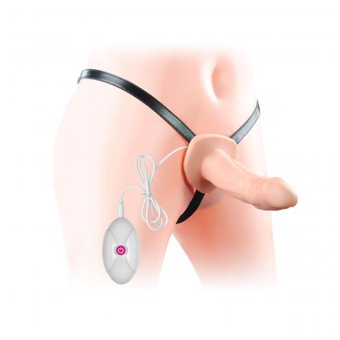 Порожнистий страпон Vibrating Unisex Strap On для пари з пультом керування
