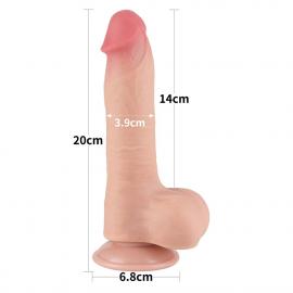 Фалоімітатор 8 Sliding Skin Dual Layer Dong Flesh - 4