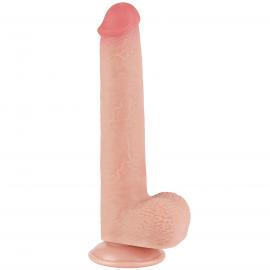 Фалоімітатор Sliding-Skin Dual Layer Dong 9 з мошонкою, тілесний - 4