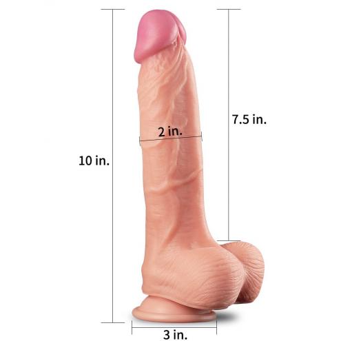 Фалоімітатор 10'' Dual layered Platinum Silicone Cock