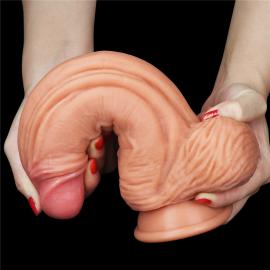 Фалоімітатор значного розміру 10'' Dual layered Platinum Silicone Cock – Flesh - 7