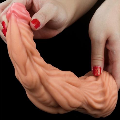 Фалоімітатор значного розміру 9.5 Dual layered Platinum Silicone Cock – Flesh