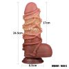 Фалоімітатор Dual-Layered Silicone Nature Cock 9.5, коричневий