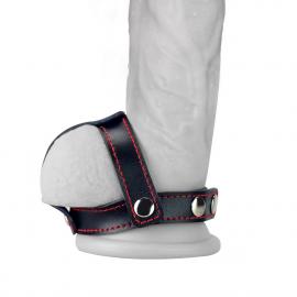 Бондаж на пенис и мошонку Tstyle Leather Cockring With Ball - 3