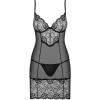 Комплект Obsessive Alluria chemise (Черный, S/M)