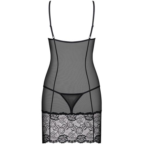 Комплект Obsessive Alluria chemise (Черный, S/M)