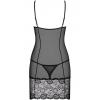 Комплект Obsessive Alluria chemise (Чорний, S/M)