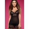 Комплект Obsessive Alluria chemise (Чорний, S/M)