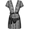 Комплект Obsessive Alluria robe (Чорний, S/M)