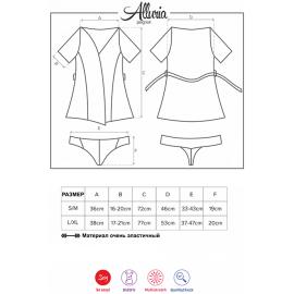 Комплект Obsessive Alluria robe (Чорний, S/M) - 5