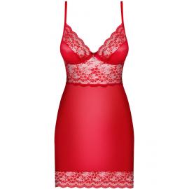 Комплект Obsessive Lovica chemise (Червоний, S/M) - 3