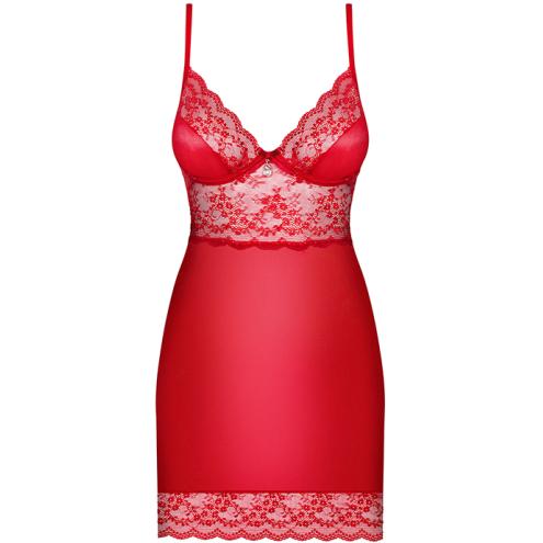 Комплект Obsessive Lovica chemise (Красный, S/M)