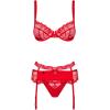 Комплект Obsessive Heartina set (Червоний, S/M)