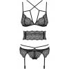 Комплект Obsessive Frivolla set (Чорний, S/M)