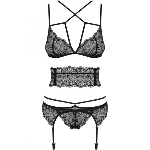 Комплект Obsessive Frivolla set (Чорний, S/M)