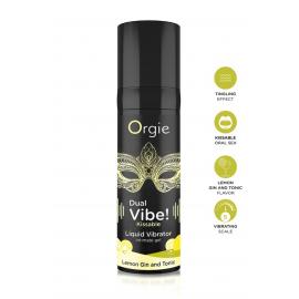 Збуджуючий гель вібратор ORGIE Dual Vibe! Kissable Liquid Vibrating Lemon Gin And Tonic - 3