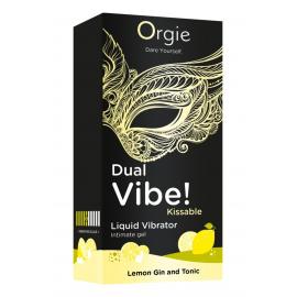 Збуджуючий гель вібратор ORGIE Dual Vibe! Kissable Liquid Vibrating Lemon Gin And Tonic - 2