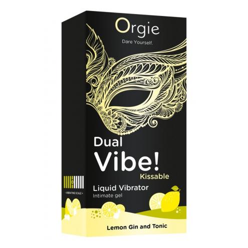Возбуждающий гель вибратор ORGIE Dual Vibe! Kissable Liquid Vibrating Lemon Gin And Tonic