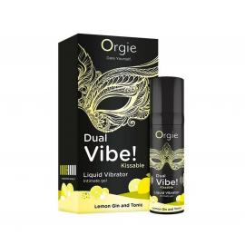 Збуджуючий гель вібратор ORGIE Dual Vibe! Kissable Liquid Vibrating Lemon Gin And Tonic - 1