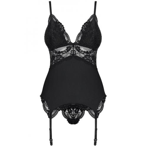 Комплект Obsessive 810-COR-1 corset (Чорний, S/M)