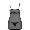 Комплект Obsessive 812-CHE-1 chemise (Чорний, S/M)