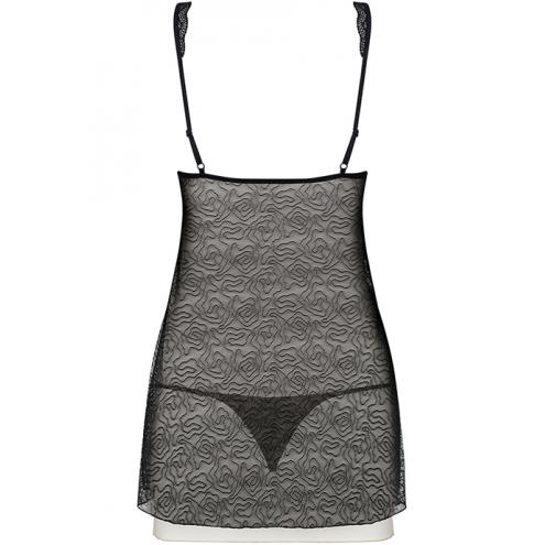 Комплект Obsessive 811-BAB-4 babydoll (Чорний-екрі, S/M)