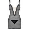Комплект Obsessive 811-CHE-1 chemise (Черный-экри, S/M)