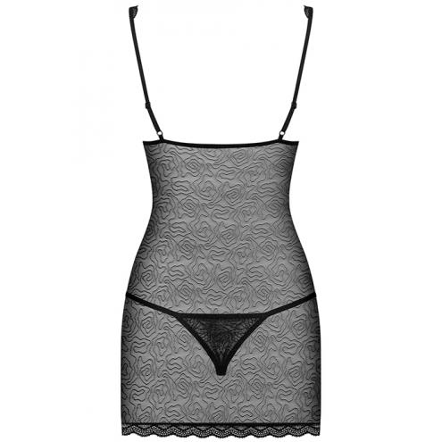 Комплект Obsessive 811-CHE-1 chemise (Черный-экри, S/M)
