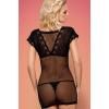 Комплект Obsessive 821-CHE-1 chemise (Чорний, S/M)