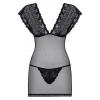 Комплект Obsessive 821-CHE-1 chemise (Чорний, S/M)